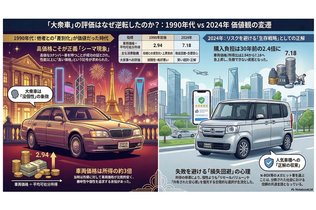 「大衆車」の価値観変遷。