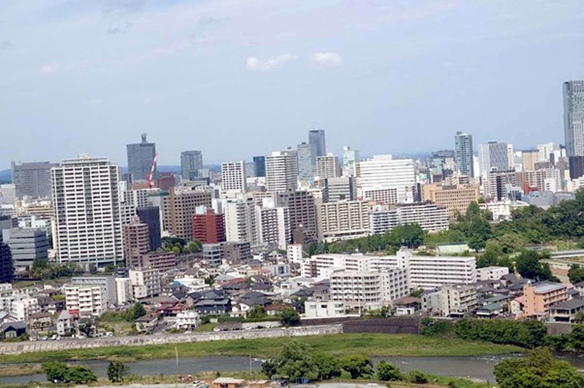 仙台城から見た仙台市街地（画像：都野塚也）