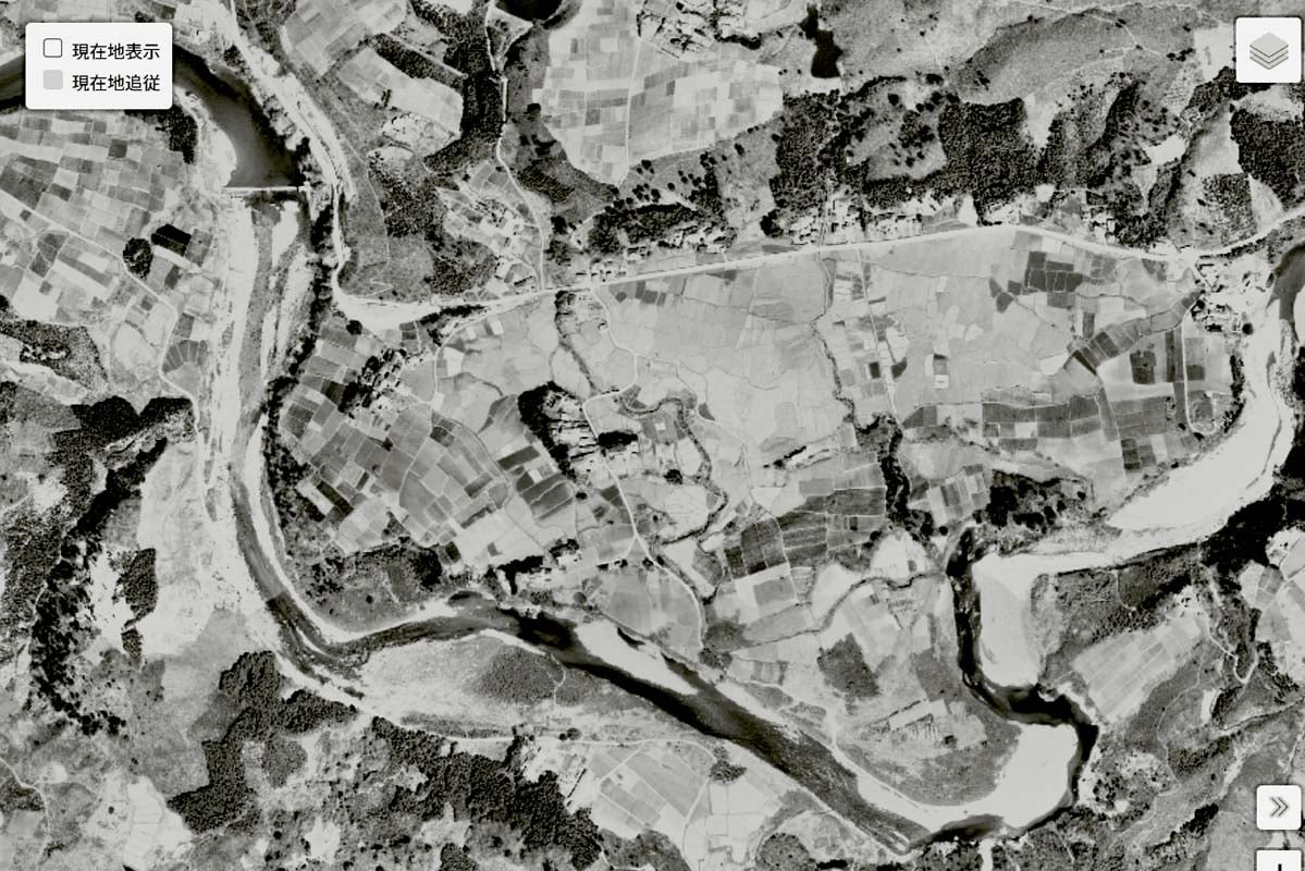 1963年頃の「仙台南IC」周辺の航空写真（画像：国土地理院）