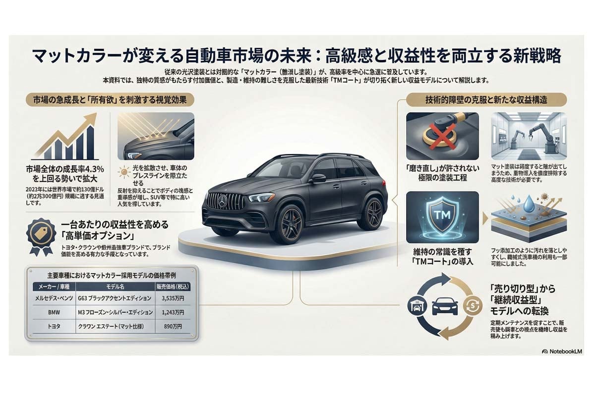 マット塗装の自動車市場新戦略。