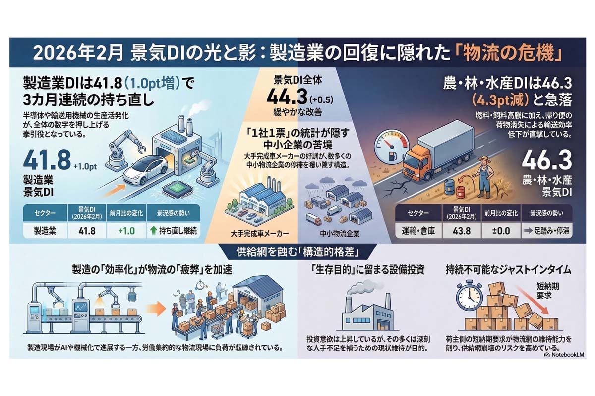 2026年2月景気DIと物流の危機。