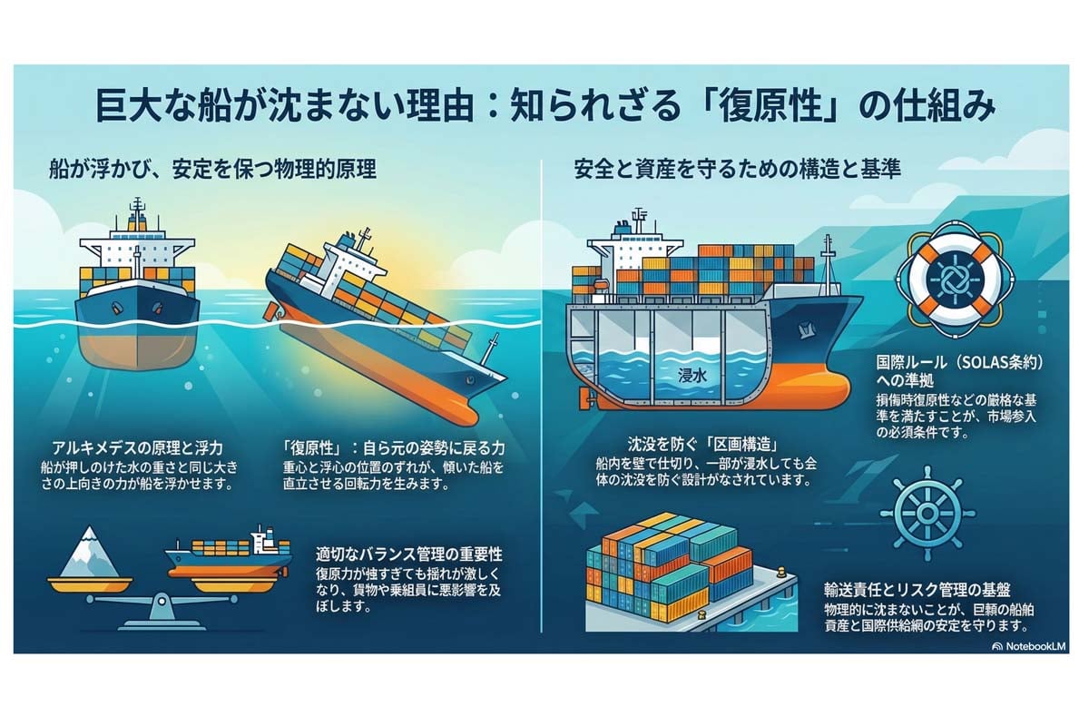 巨大な船が沈まない理由。