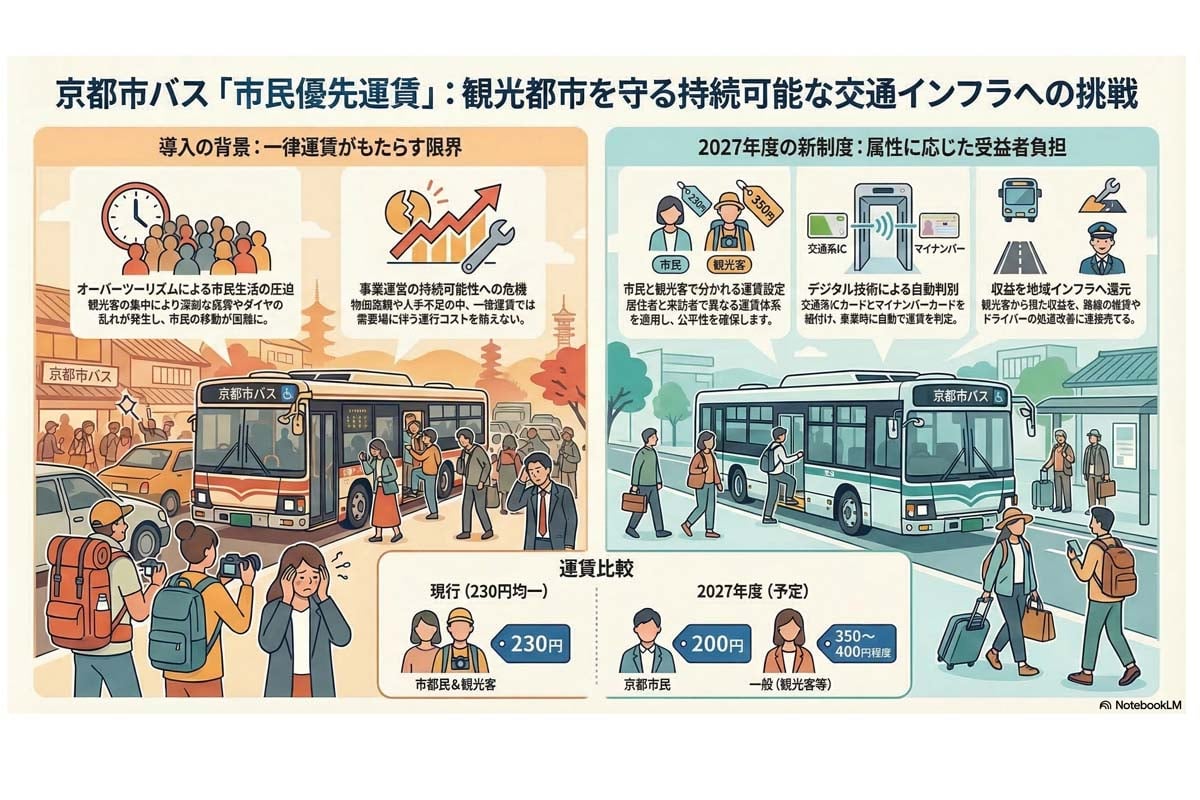 京都市バス市民優先運賃の導入計画。