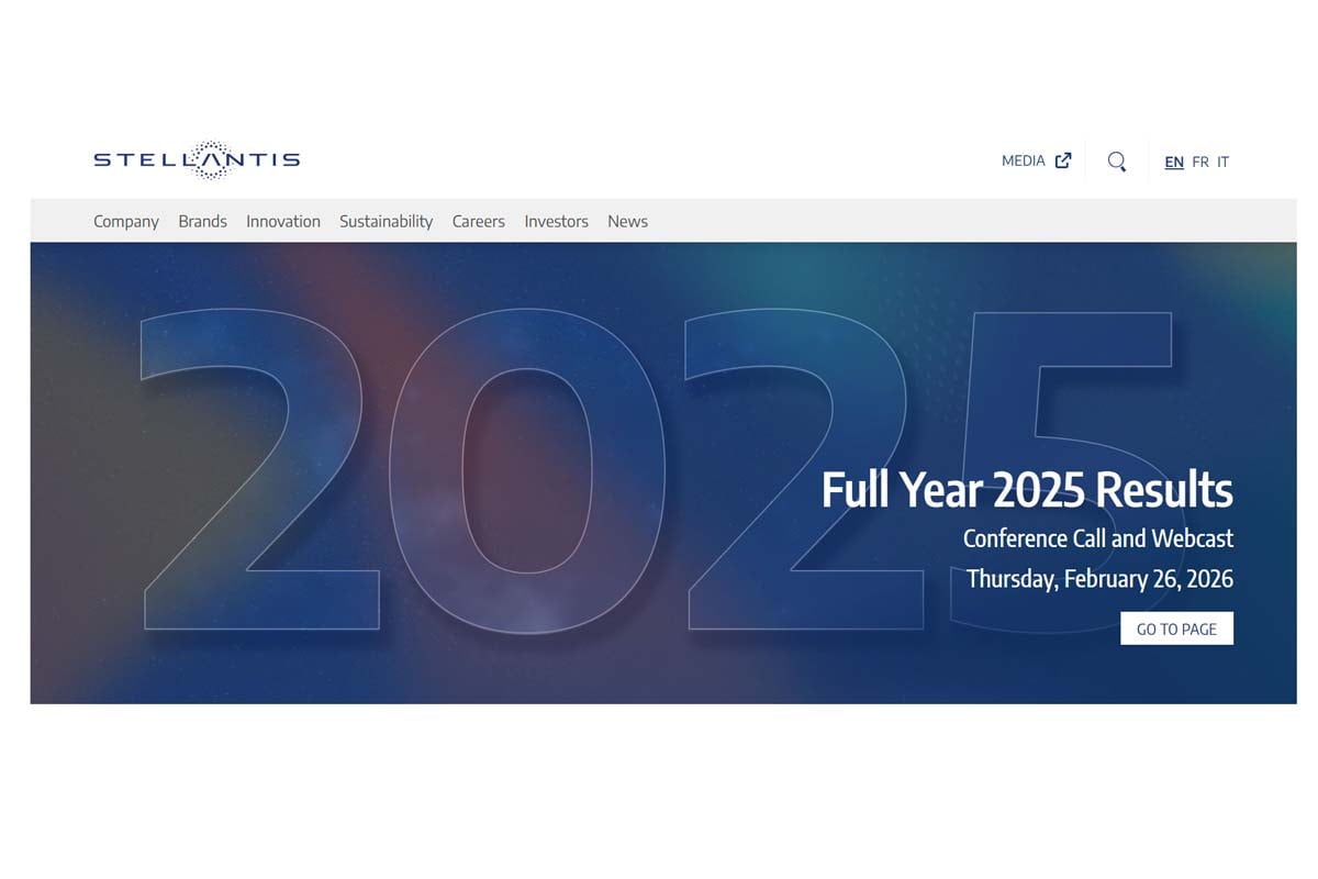 ステランティスのウェブサイト（画像：ステランティス）