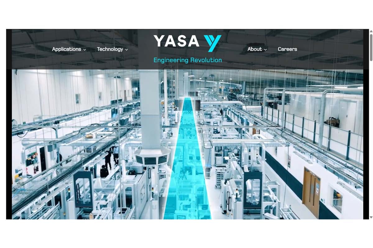 YASAのウェブサイト（画像：YASA）