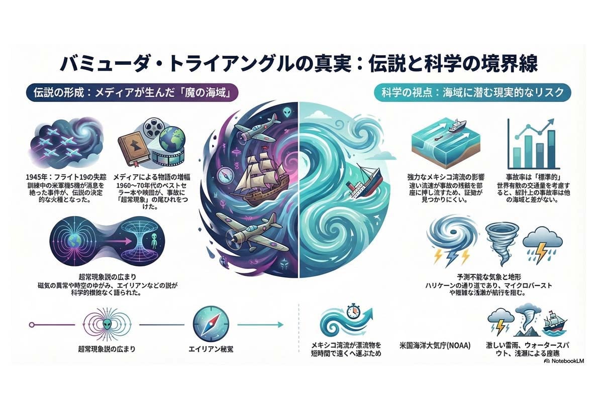 バミューダ・トライアングルの謎と真実。