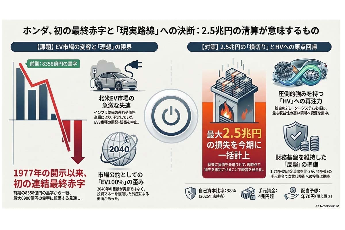 自動車メーカーの事業構造改革。