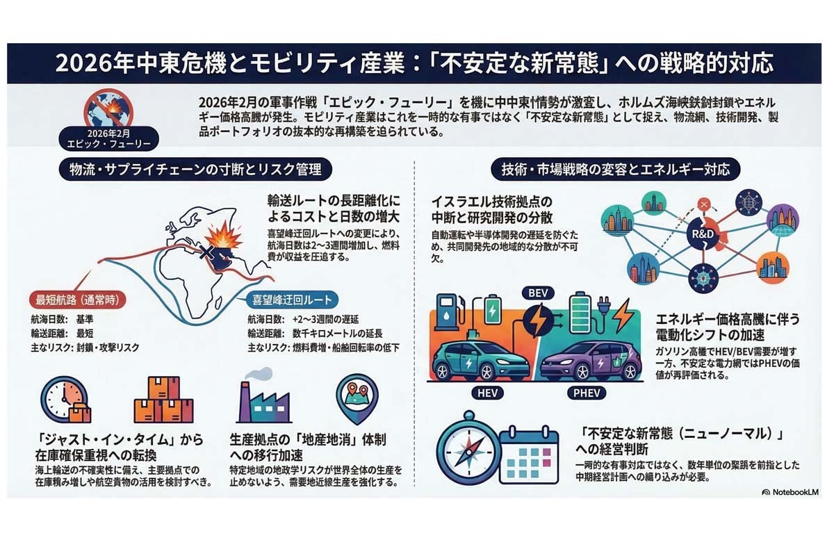 2026年中東危機とモビリティ産業戦略。