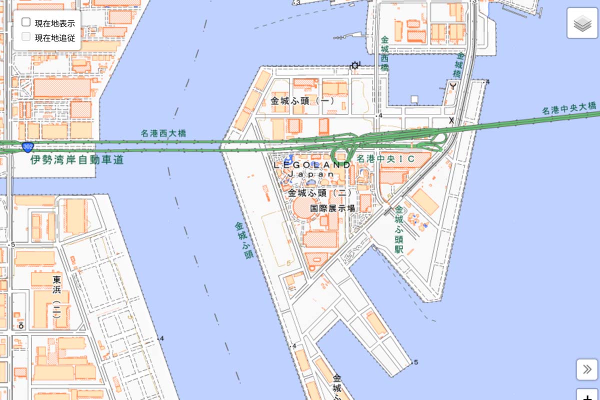 現在の「レゴランド・ジャパン」周辺の地図（画像：OpenStreetMap）