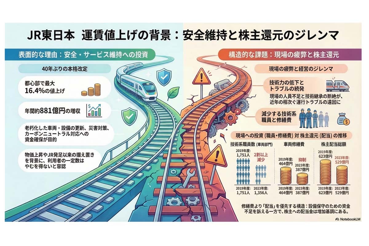 鉄道運賃値上げの背景と課題。