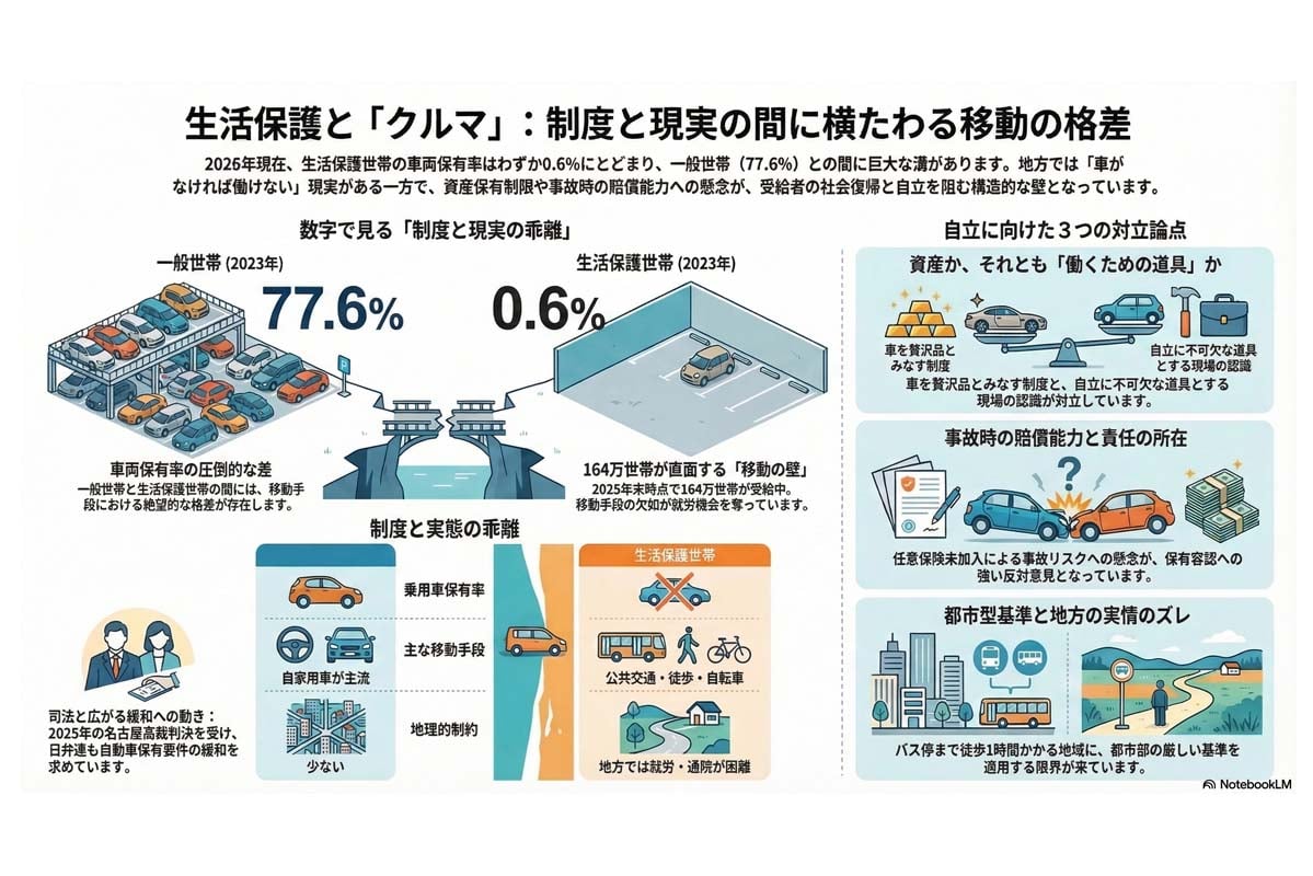 生活保護と車の移動格差。