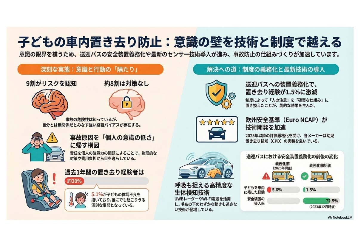 子どもの車内置き去り防止対策。