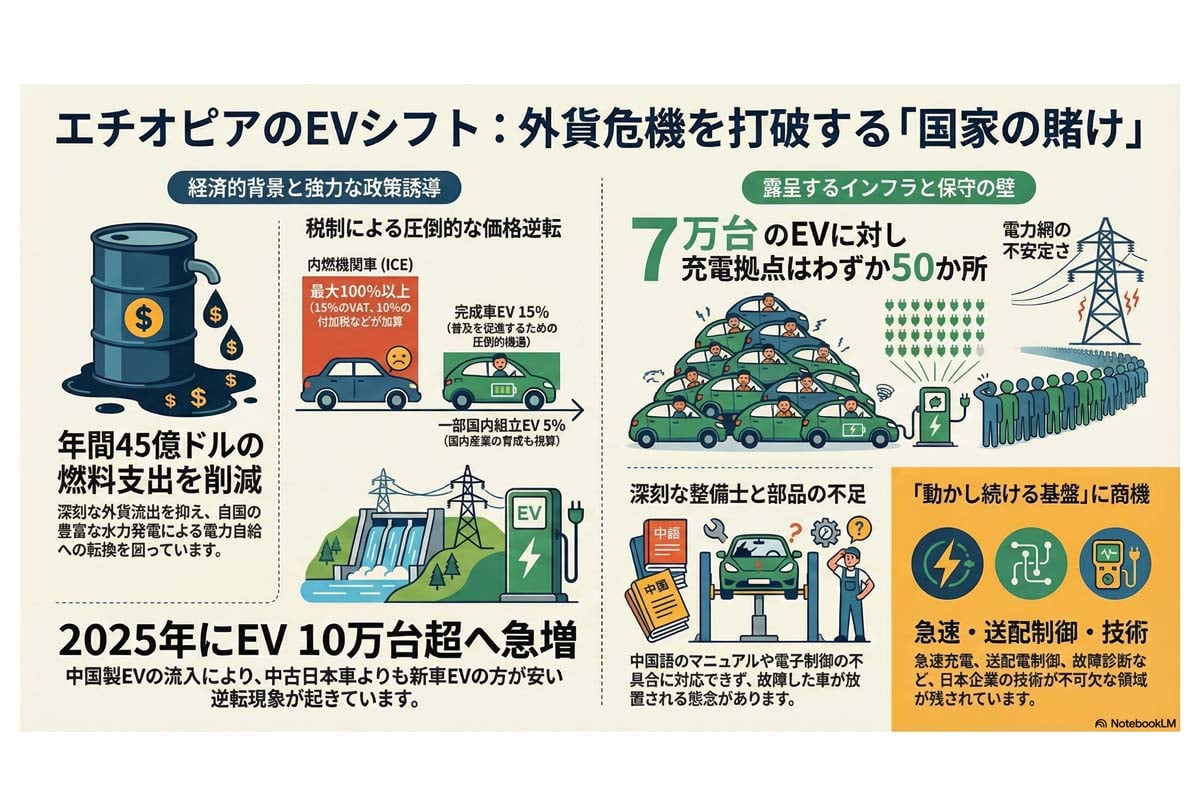 エチオピアの国家的なEV戦略。