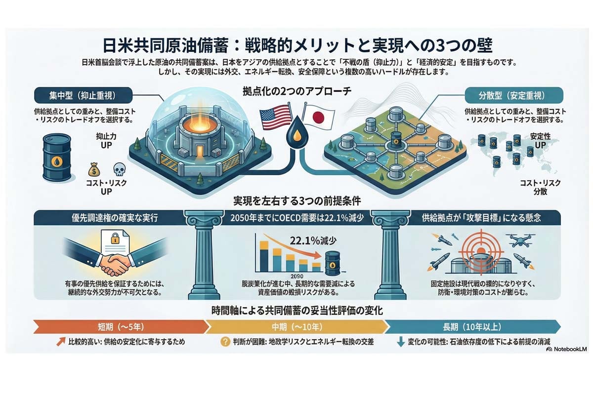 日米共同原油備蓄の戦略と課題。