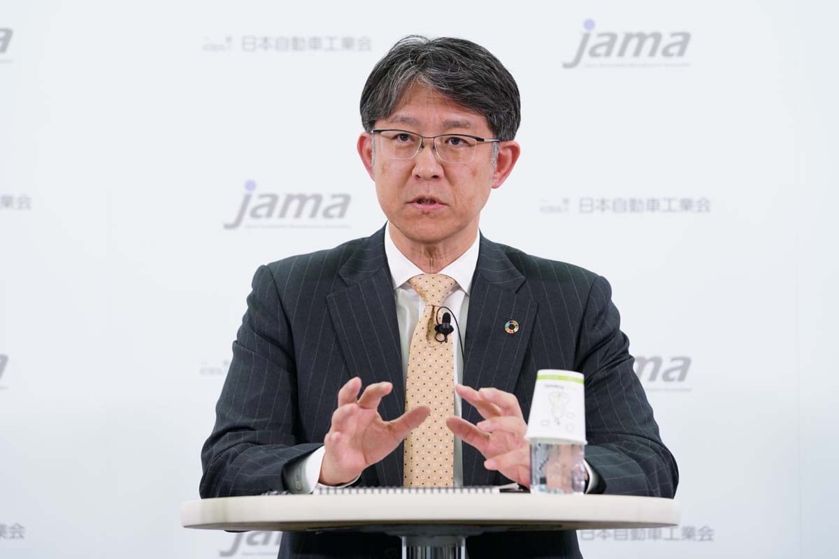 自工会会長・佐藤恒治氏（トヨタ自動車 代表取締役社長）（画像：日本自動車工業会）