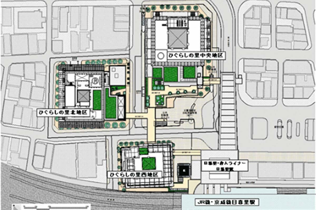 日暮里駅前地区事業位置図（画像：荒川区）