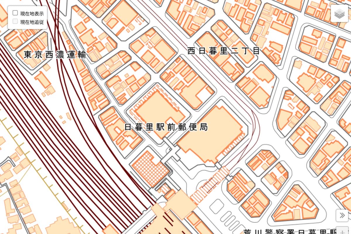 現在の「サンマークシティ」周辺の地図（画像：国土地理院）