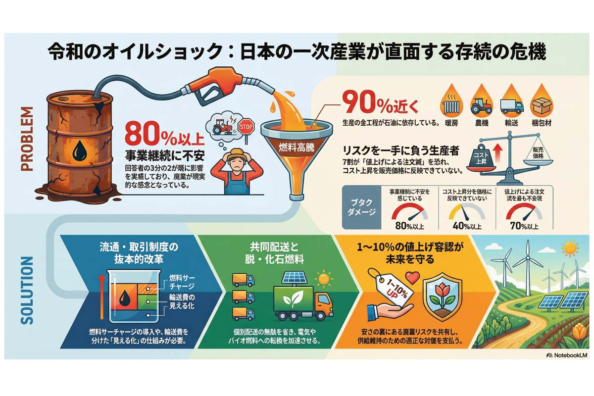 一次産業のオイルショック対策。