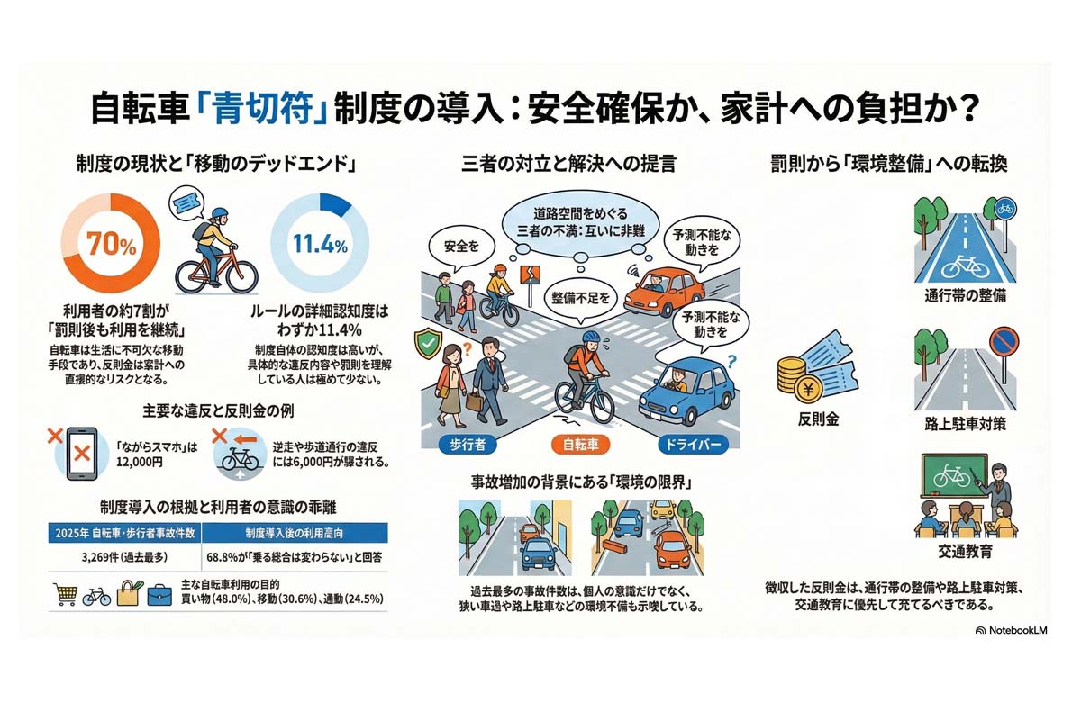自転車青切符制度の解説。