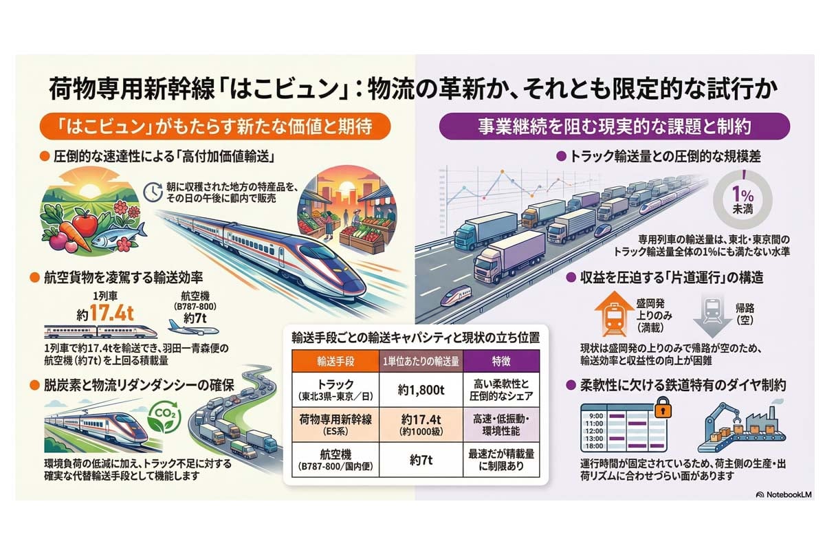 荷物専用高速鉄道の分析。
