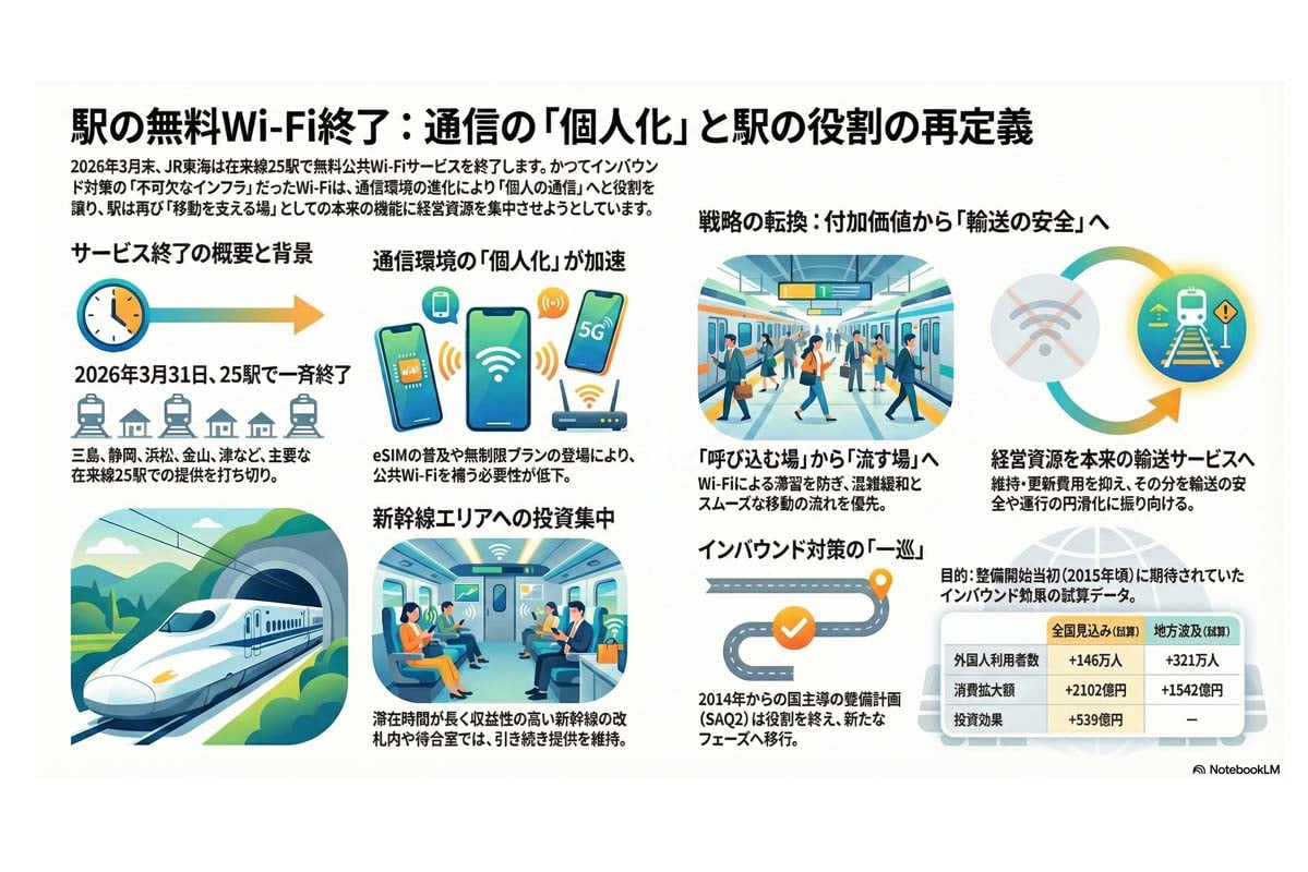 駅無料Wi-Fi終了と戦略。