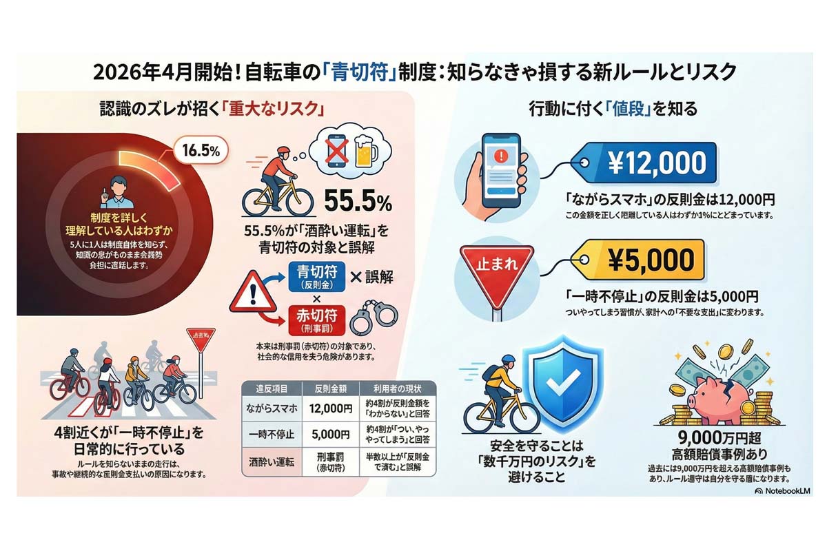 自転車「青切符」制度の解説。