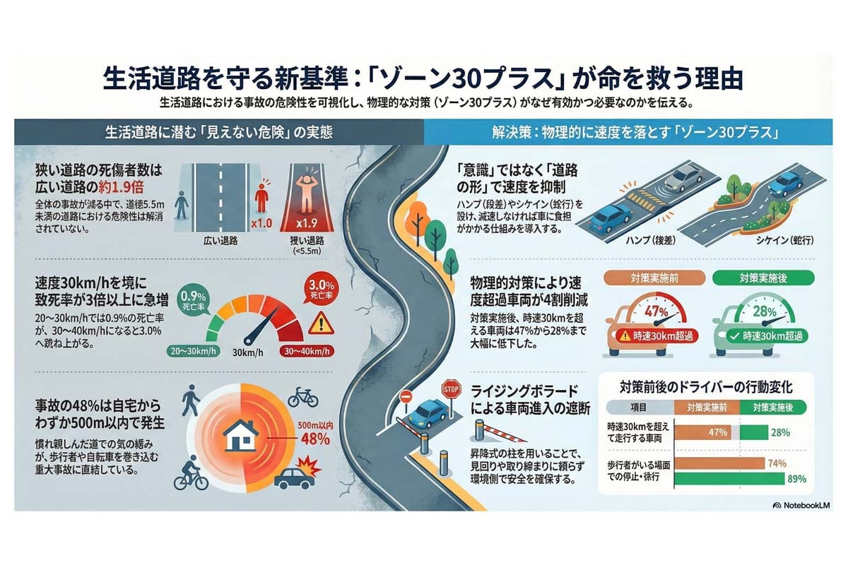生活道路を守るゾーン30プラス。