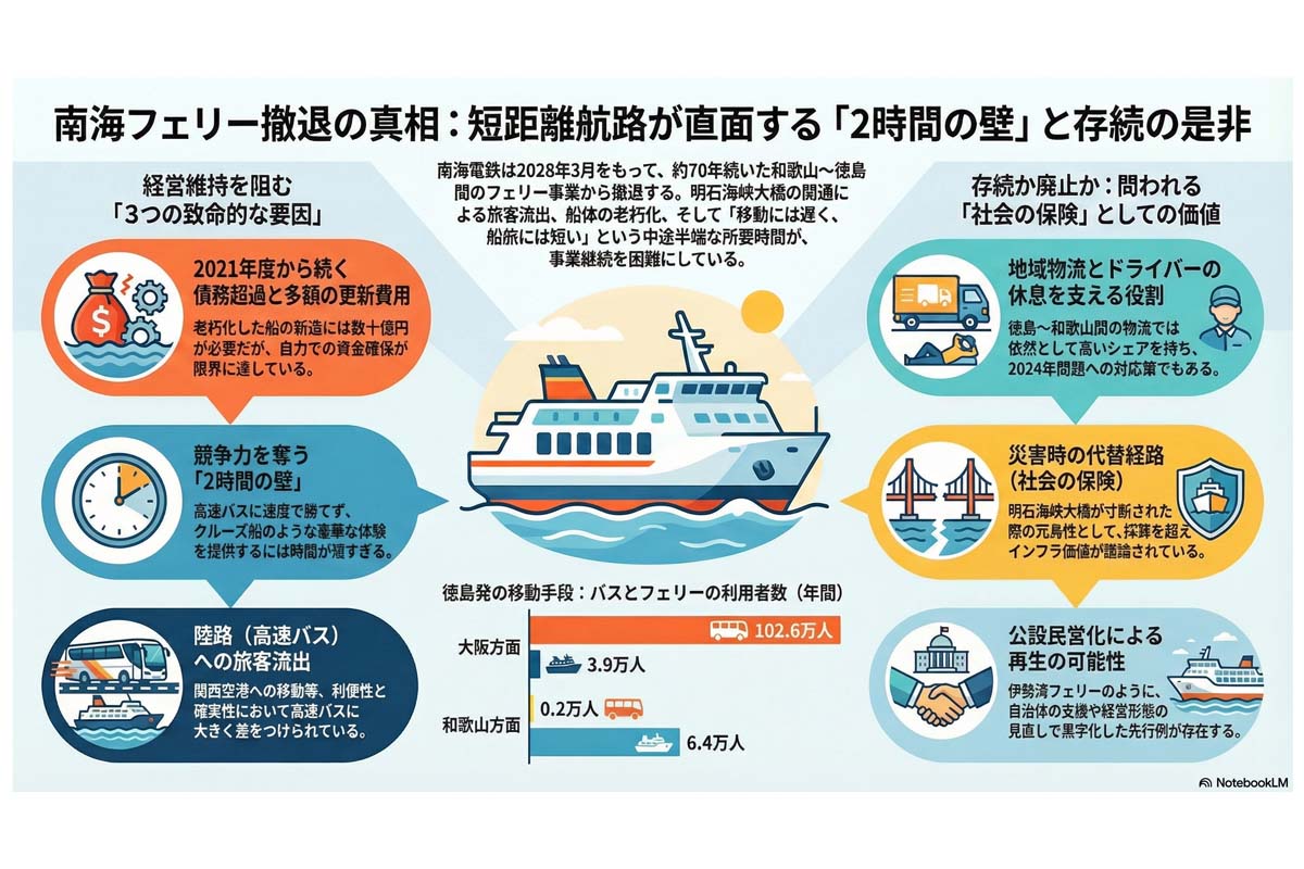 フェリー事業撤退の背景。