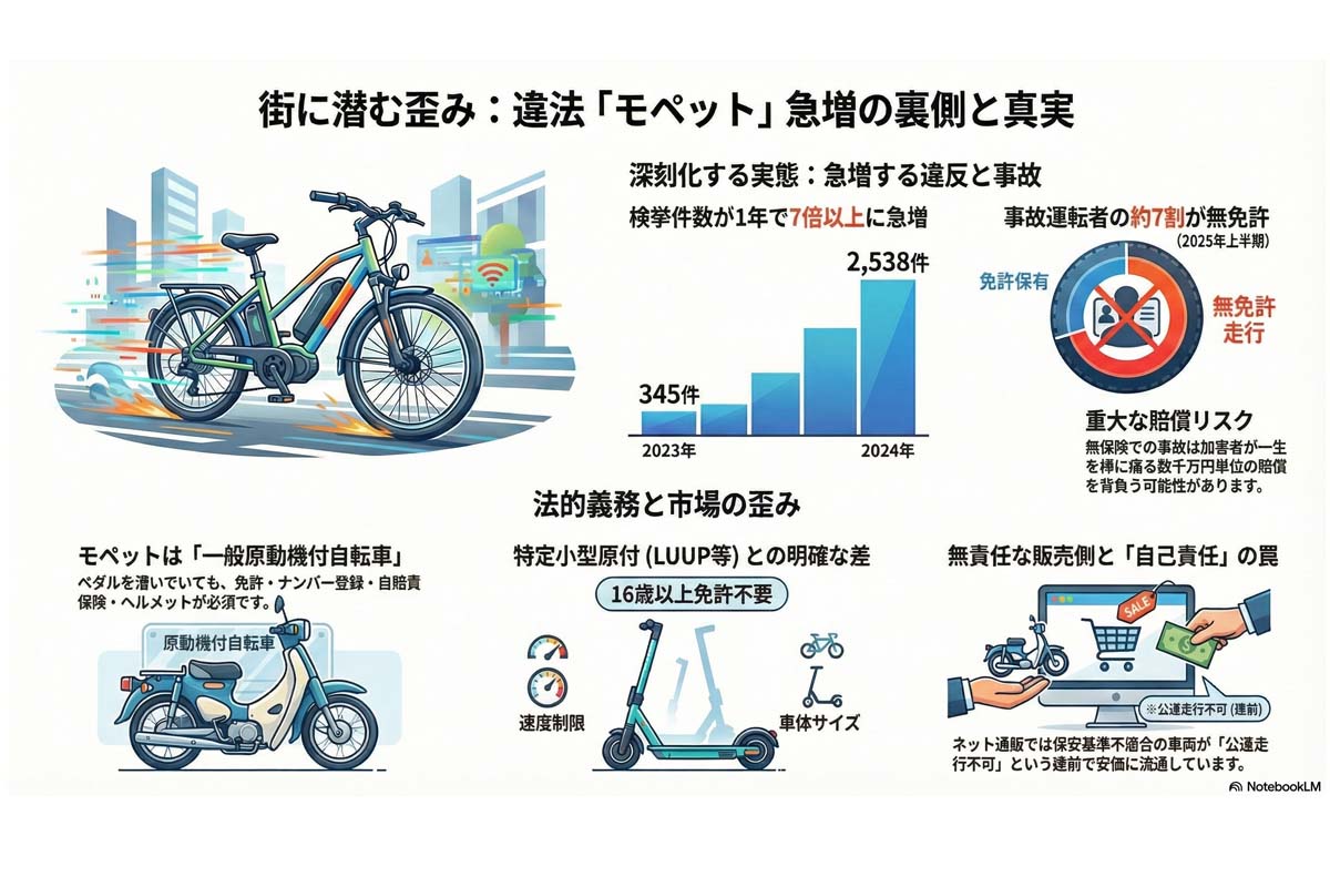 違法モペット急増の現状とリスク。