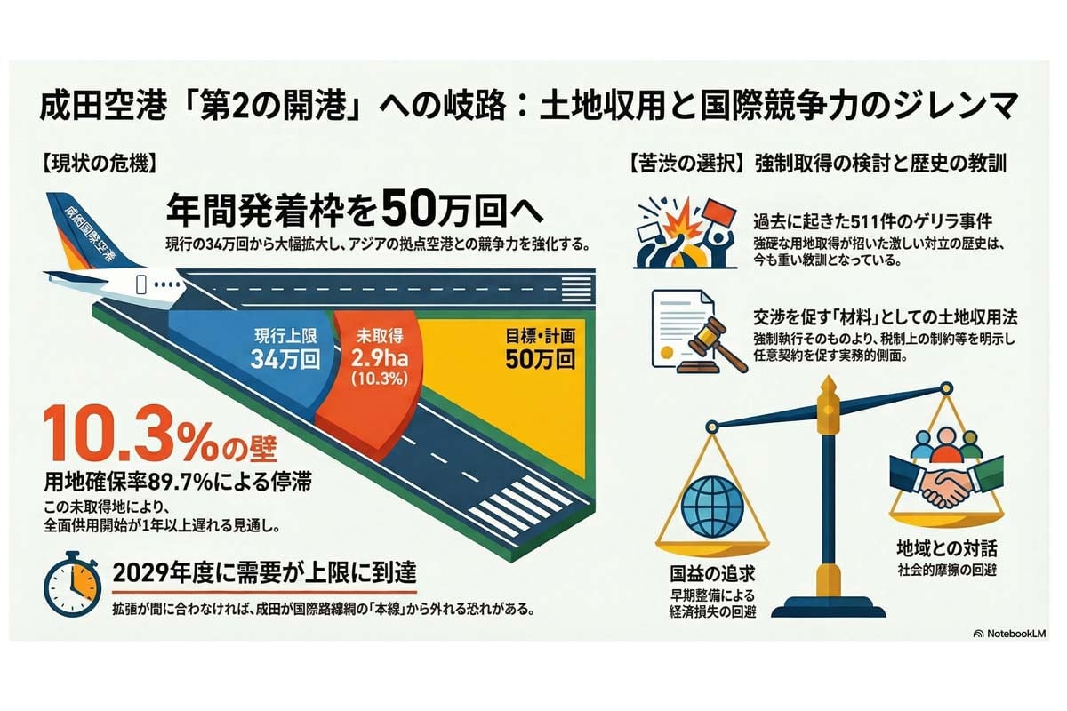成田空港拡張の課題と現状。