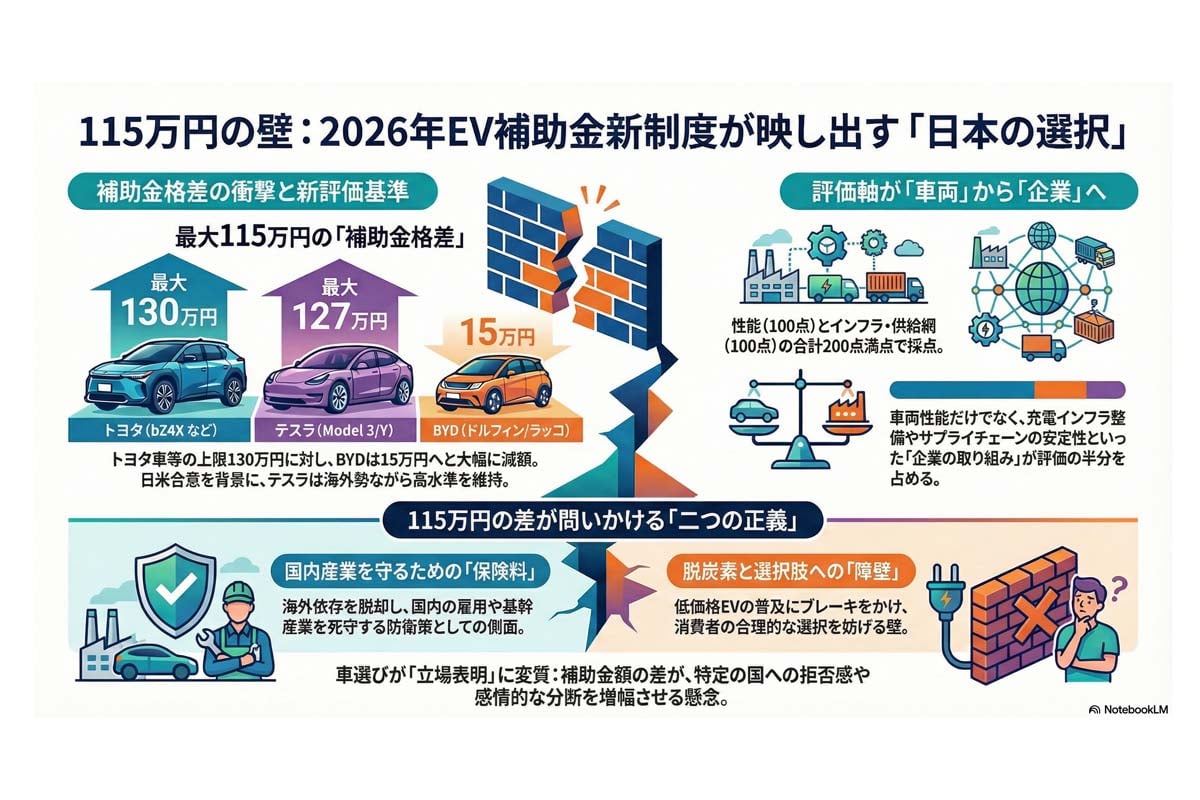 2026年EV補助金新制度の解説。