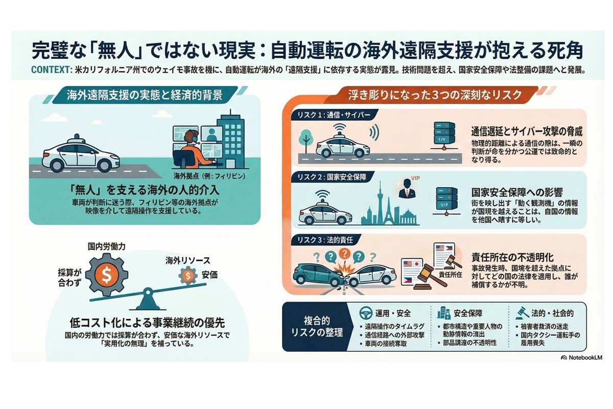 自動運転の海外遠隔支援リスク。
