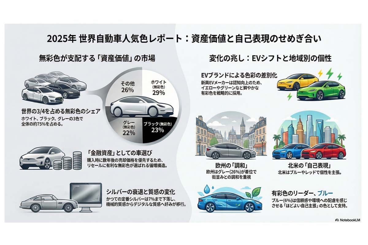2025年 世界自動車人気色リポート。