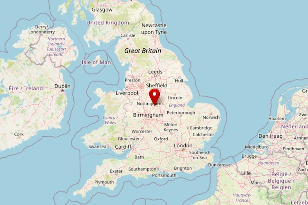 英国中部ダービシャー州のバーナストン（画像：OpenStreetMap）