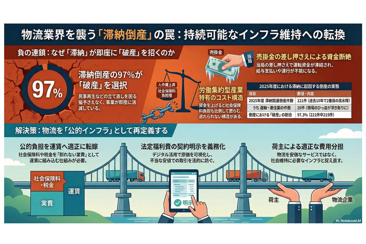 物流業界の滞納倒産と解決策。