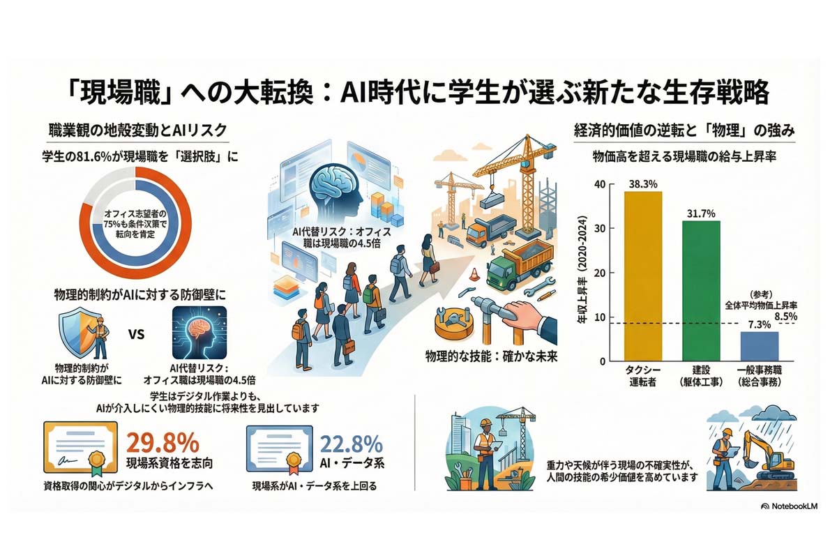 AI時代の学生の現場職志向。