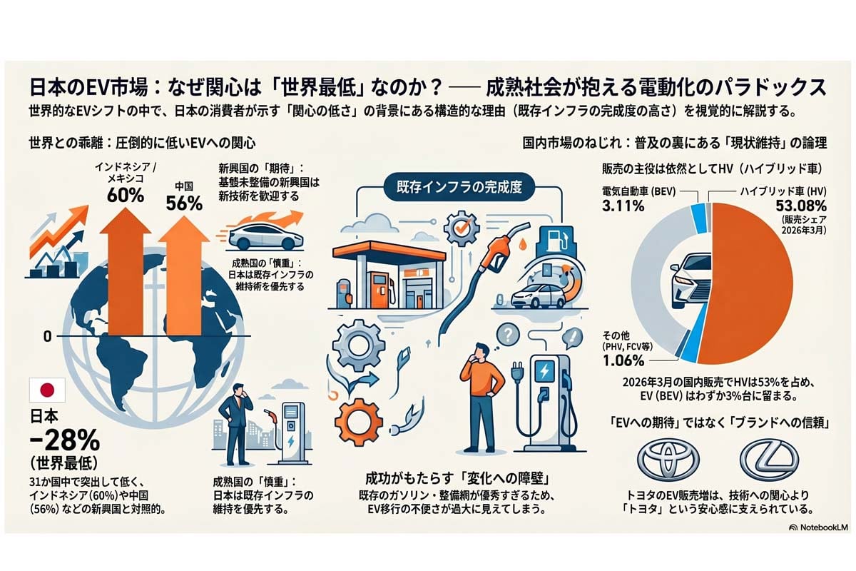日本のEV市場と普及の課題。