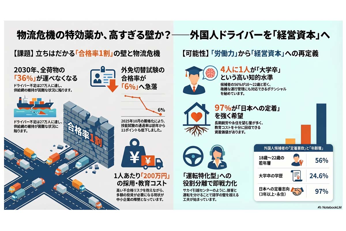 外国人ドライバー活用と物流危機。