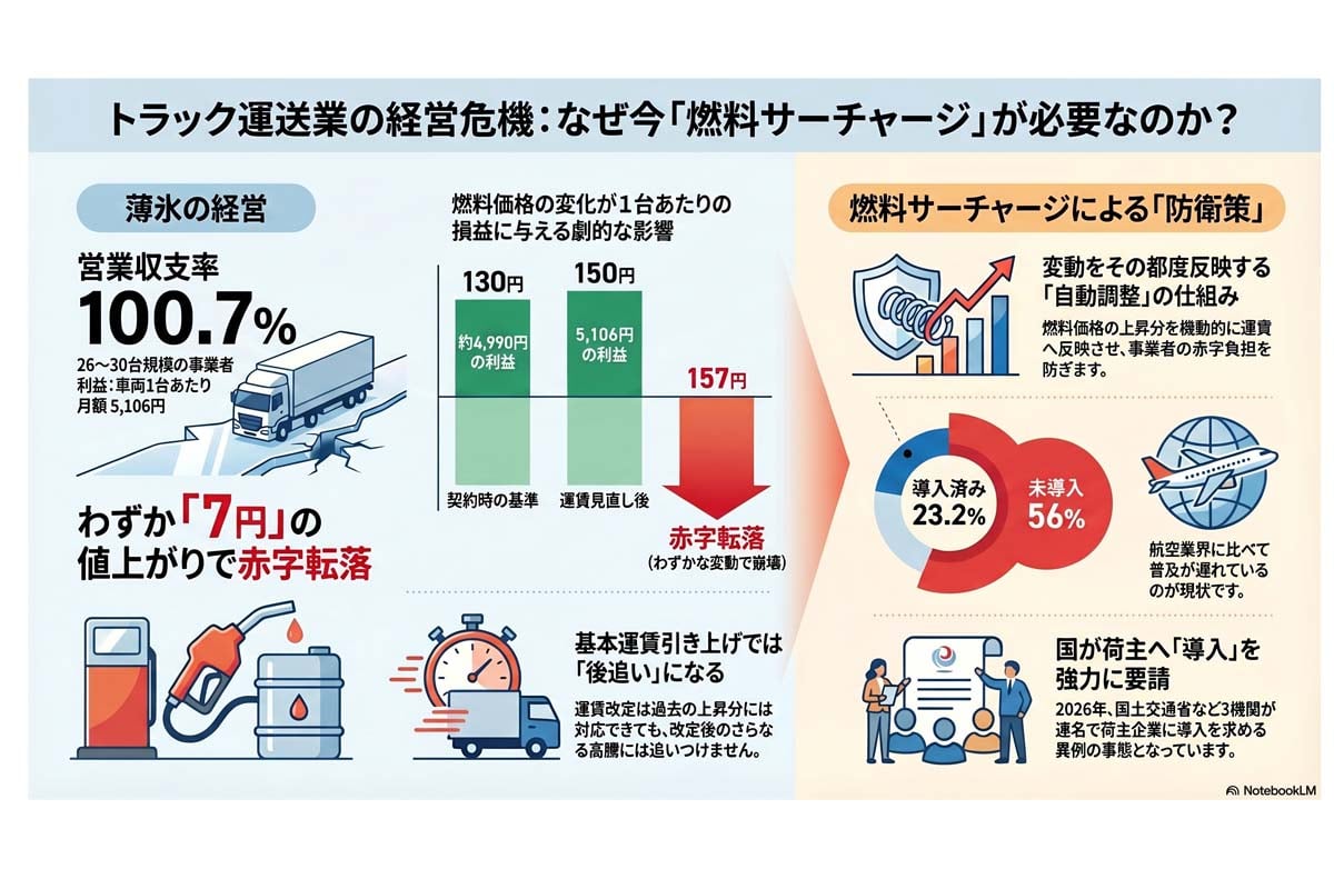 燃料サーチャージ導入の必要性。