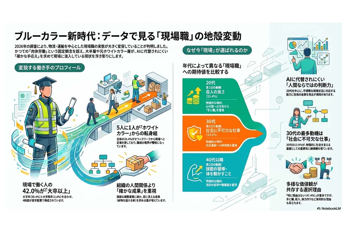 ブルーカラー新時代の働き方分析。