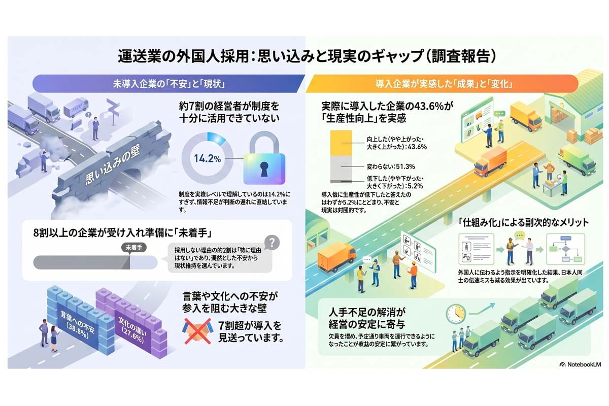 運送業の外国人採用調査報告。