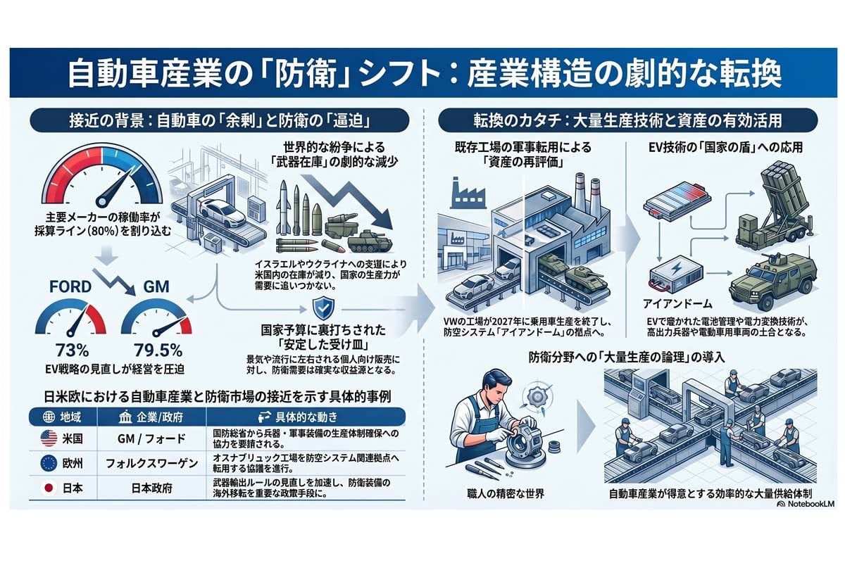 自動車産業の防衛シフト解説。