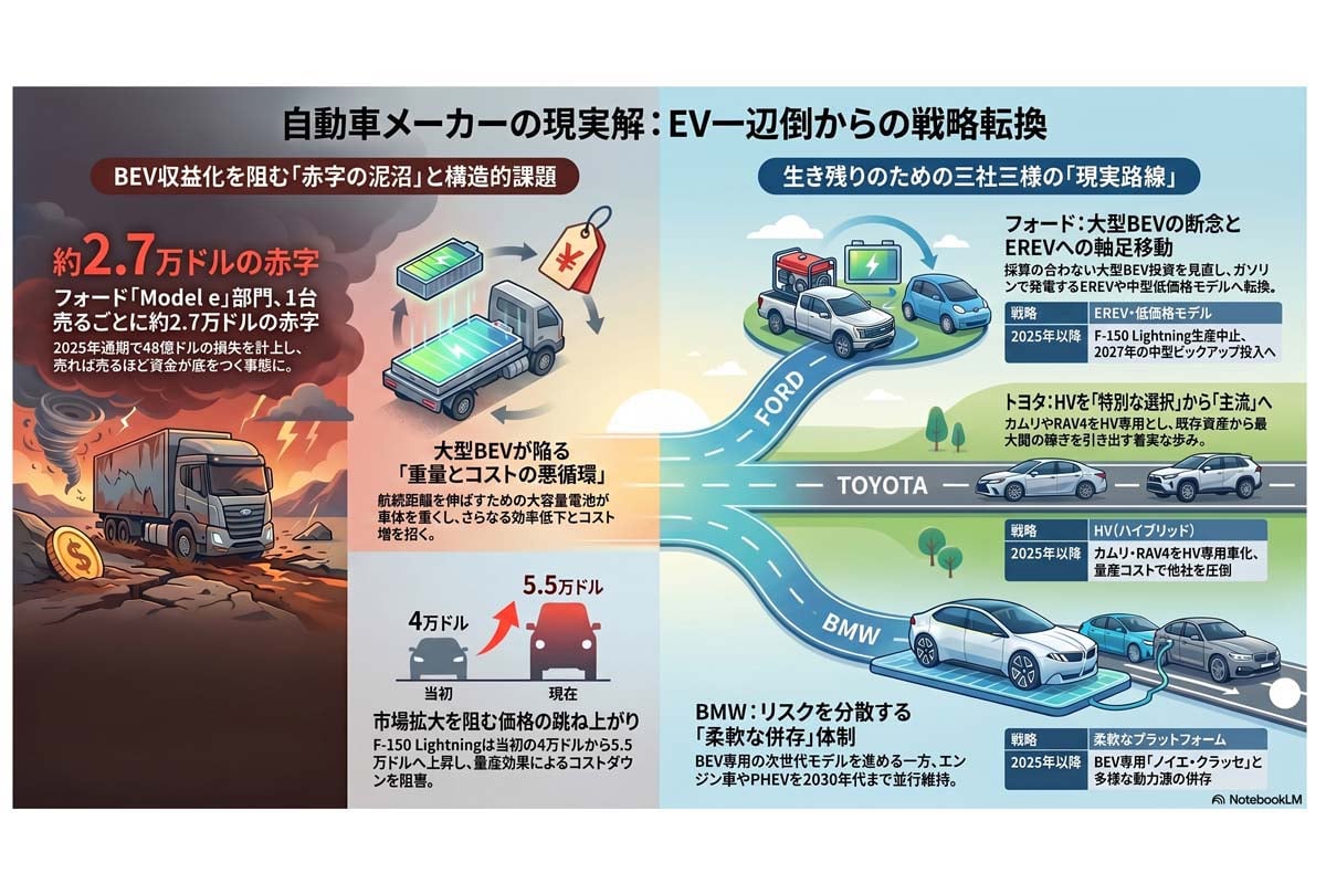 自動車メーカーの戦略転換。