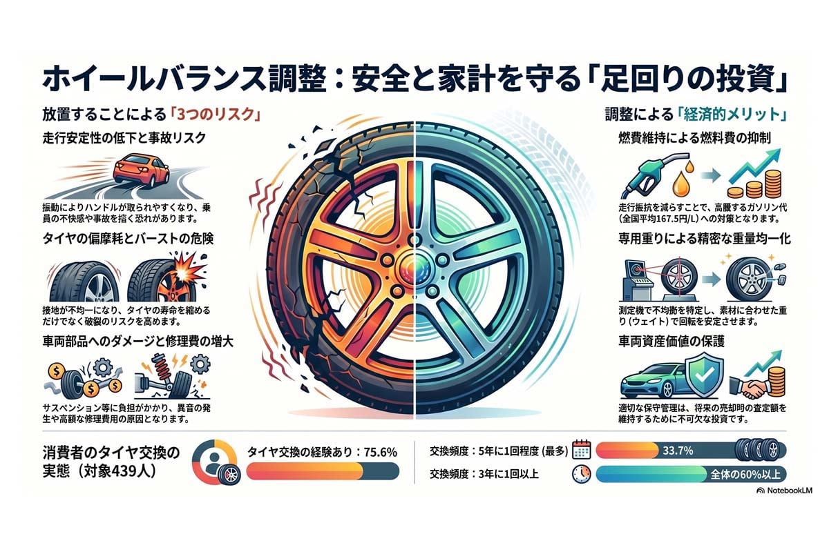 ホイールバランス調整の重要性。