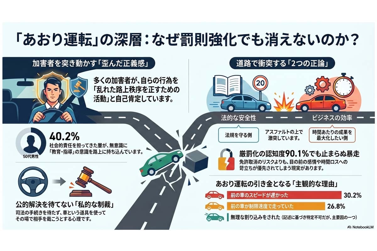 「あおり運転」の心理と背景。