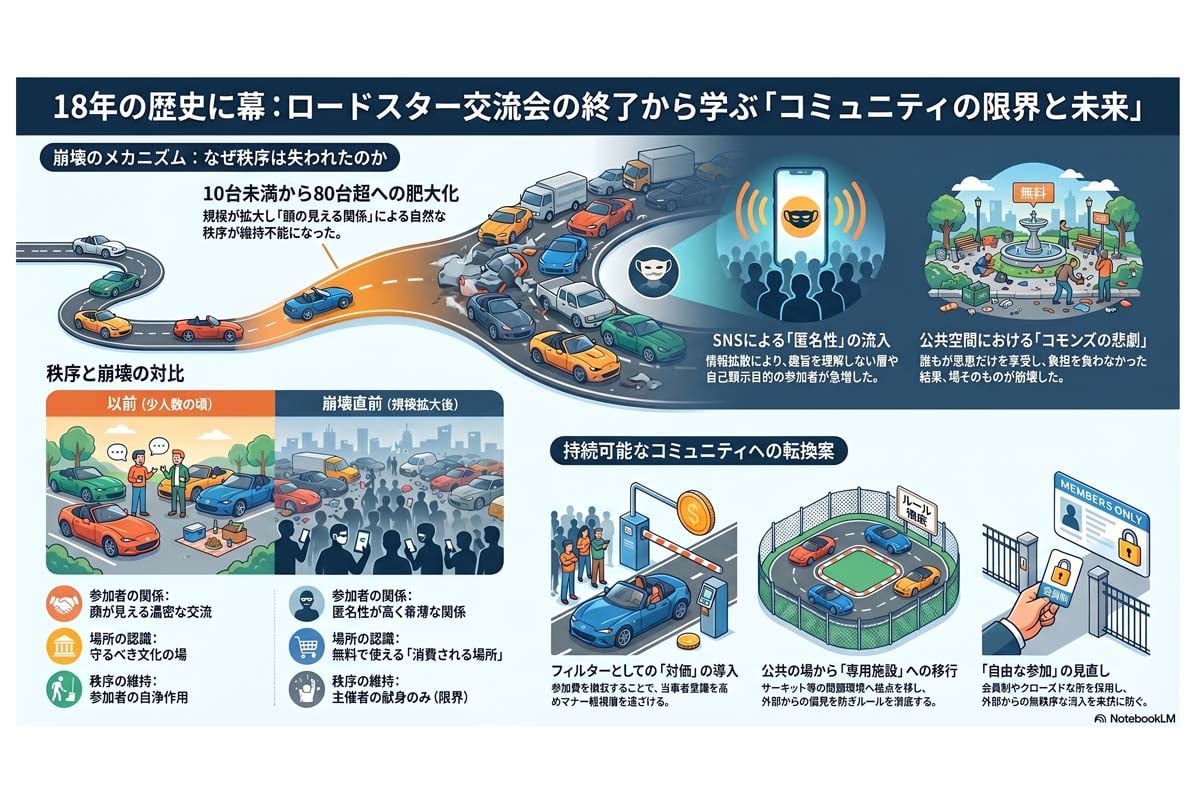 オープンカー交流会の終了と教訓。