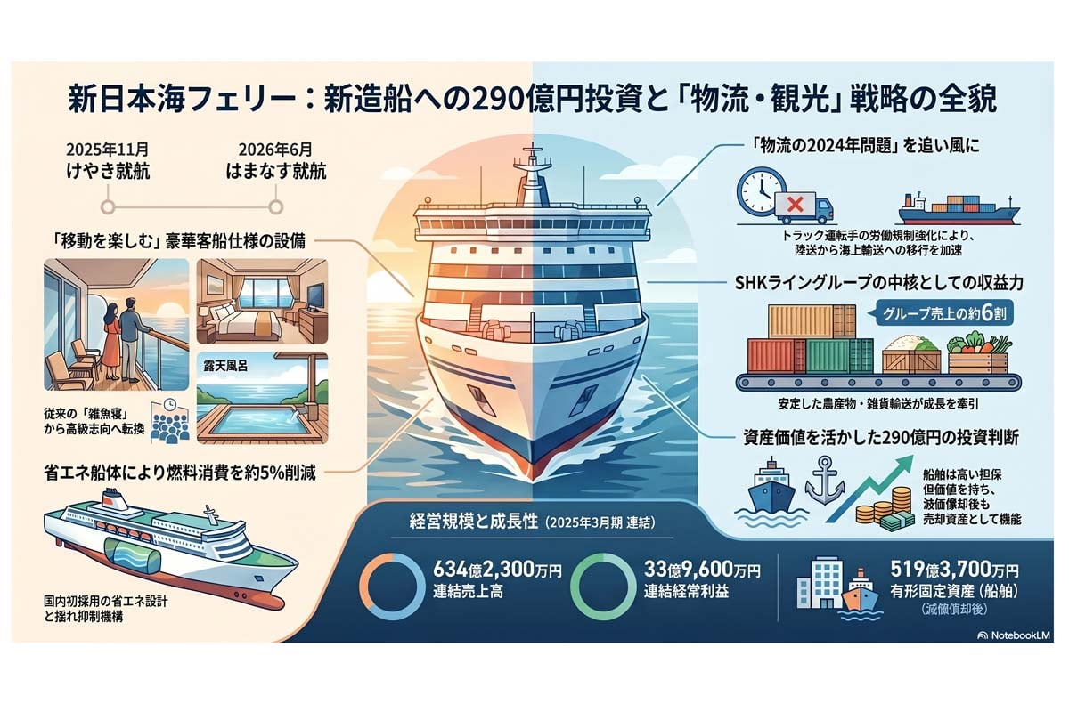 フェリー会社の投資戦略。