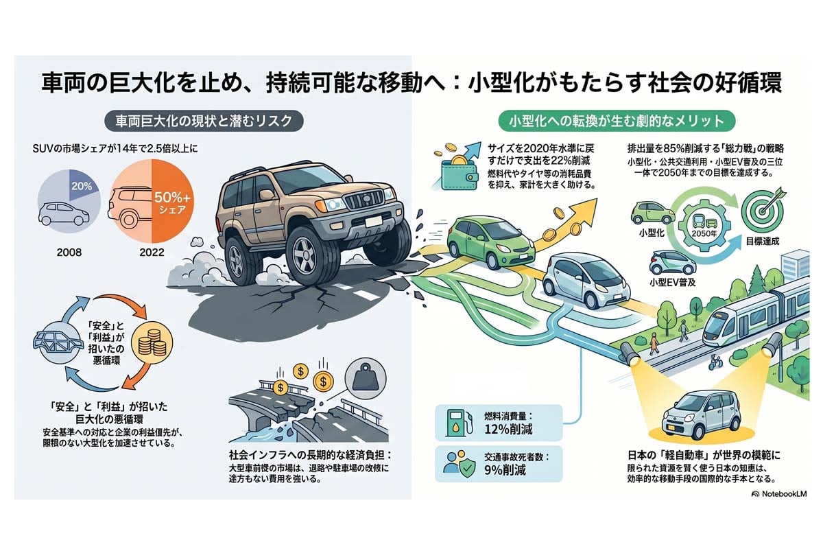 車両小型化による持続可能な移動。