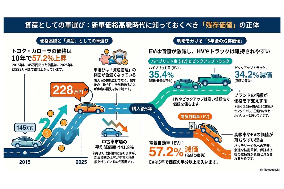 資産としての車選びと残存価値（画像：Merkmal編集部）