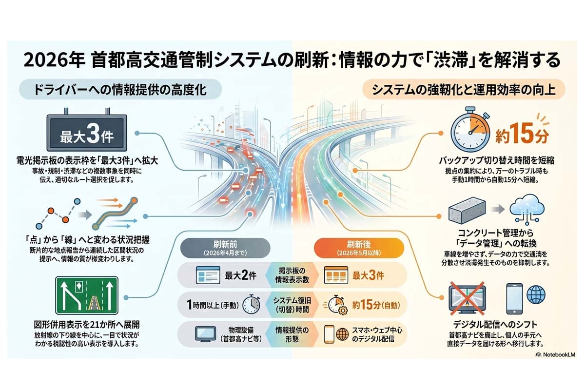 2026年都市高速システムリニューアル概要（画像：Merkmal編集部）